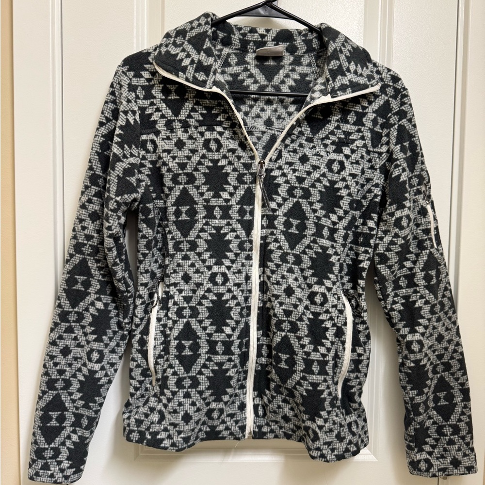 Columbia Black and Gray Patterned Utility Jacket